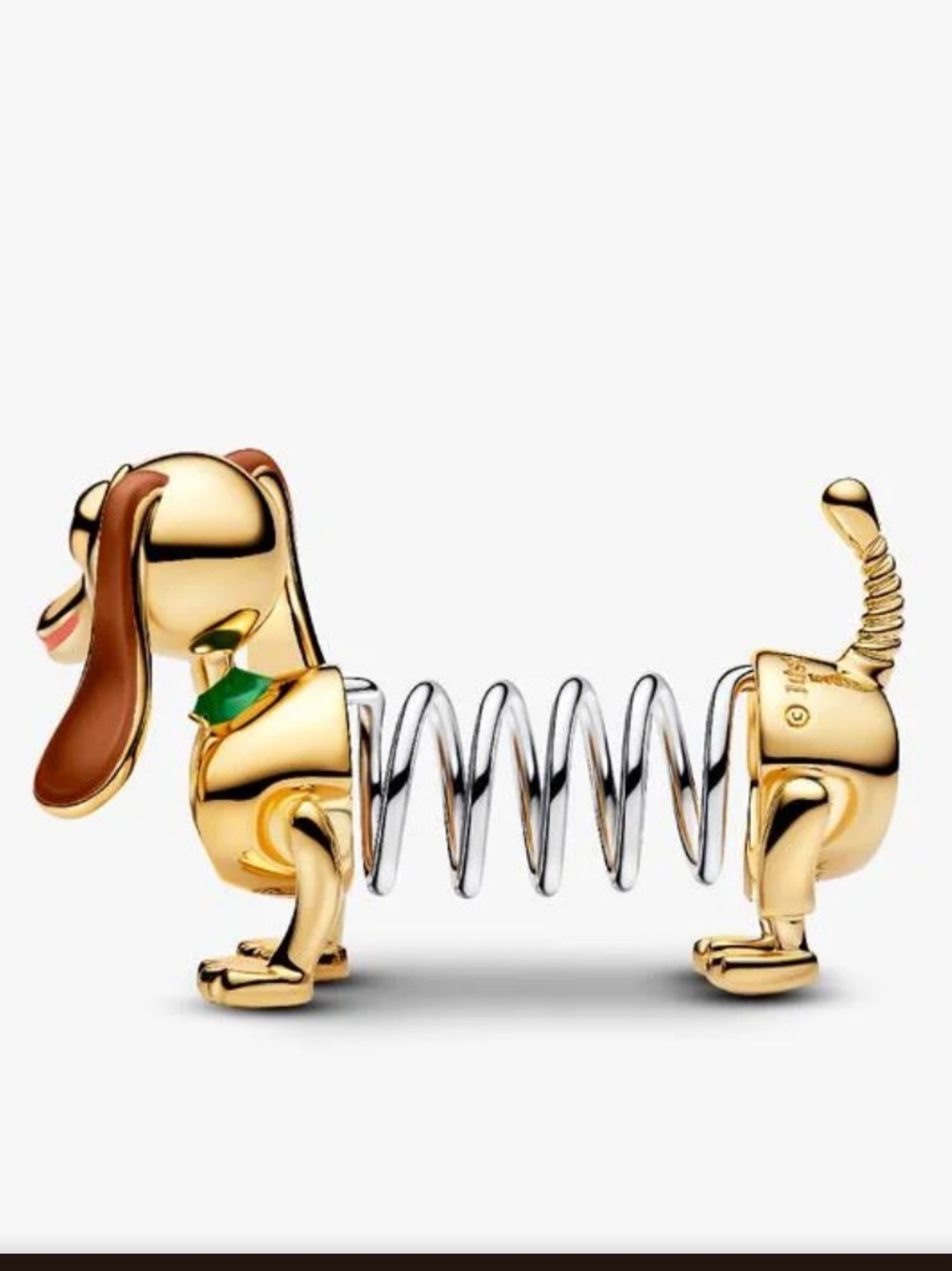 Pandora Gold and Silver Pixar Disney Slinky Dog Charm - Picture 2 of 12